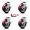 Service Caster 5 Inch Poly on Aluminum Swivel Caster Set with Roller Bearings and Brakes SCC SCC-20S520-PAR-TLB-4 - alternate 4